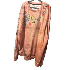 Novelty Hairy Chest Christmas Shirt Xmas Lights 3D Print Ugly Sweater Size‎ 3XL